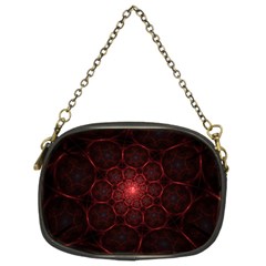 Fractal Spiral Depth Light Red Swirling Lines Chain Purse (two Sides) by Vaneshart