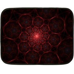 Fractal Spiral Depth Light Red Swirling Lines Double Sided Fleece Blanket (mini)  by Vaneshart