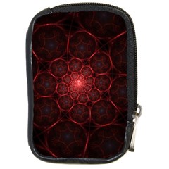 Fractal Spiral Depth Light Red Swirling Lines Compact Camera Leather Case by Vaneshart