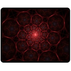 Fractal Spiral Depth Light Red Swirling Lines Fleece Blanket (medium)  by Vaneshart