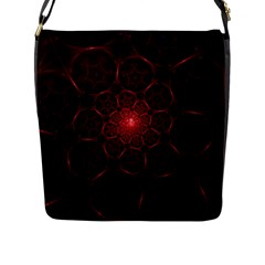 Fractal Spiral Depth Light Red Swirling Lines Flap Closure Messenger Bag (l) by Vaneshart