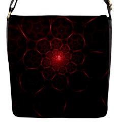 Fractal Spiral Depth Light Red Swirling Lines Flap Closure Messenger Bag (s) by Vaneshart