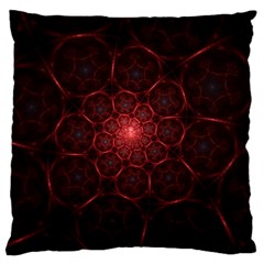 Fractal Spiral Depth Light Red Swirling Lines Large Flano Cushion Case (two Sides) by Vaneshart