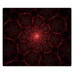 Fractal Spiral Depth Light Red Swirling Lines Double Sided Flano Blanket (small)  by Vaneshart