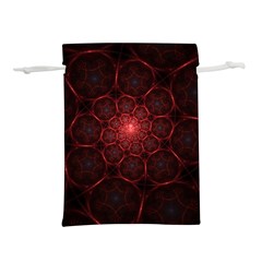 Fractal Spiral Depth Light Red Swirling Lines Lightweight Drawstring Pouch (l) by Vaneshart