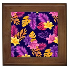 Tropical Pattern Framed Tile by Vaneshart