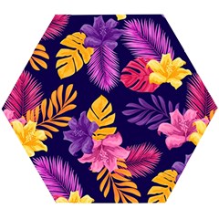 Tropical Pattern Wooden Puzzle Hexagon by Vaneshart