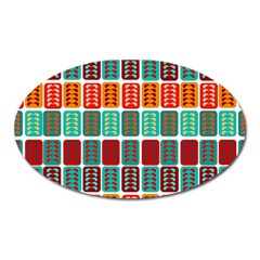 Bricks Abstract Seamless Pattern Oval Magnet by Vaneshart