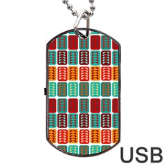 Bricks Abstract Seamless Pattern Dog Tag Usb Flash (one Side) by Vaneshart