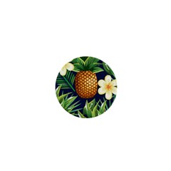 Tropical Pattern Pineapple Flowers Floral Fon Tropik Ananas 1  Mini Magnets by Vaneshart