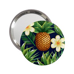 Tropical Pattern Pineapple Flowers Floral Fon Tropik Ananas 2 25  Handbag Mirrors by Vaneshart