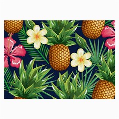 Tropical Pattern Pineapple Flowers Floral Fon Tropik Ananas Large Glasses Cloth by Vaneshart