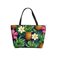 Tropical Pattern Pineapple Flowers Floral Fon Tropik Ananas Classic Shoulder Handbag by Vaneshart