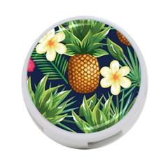 Tropical Pattern Pineapple Flowers Floral Fon Tropik Ananas 4-port Usb Hub (two Sides) by Vaneshart