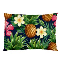 Tropical Pattern Pineapple Flowers Floral Fon Tropik Ananas Pillow Case (two Sides) by Vaneshart