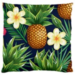 Tropical Pattern Pineapple Flowers Floral Fon Tropik Ananas Large Flano Cushion Case (One Side) Front