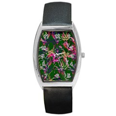 Vibrant Tropical Barrel Style Metal Watch by Vaneshart