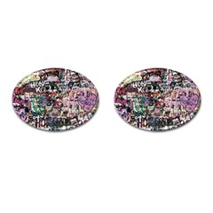 Graffiti Wall Background Cufflinks (oval) by Vaneshart