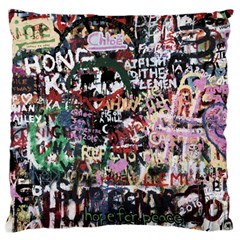 Graffiti Wall Background Large Cushion Case (two Sides) by Vaneshart