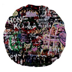 Graffiti Wall Background Large 18  Premium Round Cushions by Vaneshart