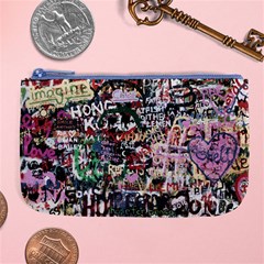 Graffiti Wall Background Large Coin Purse by Vaneshart