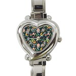 Texture Patterns Aliens Rockets Space Heart Italian Charm Watch Front