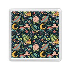 Texture Patterns Aliens Rockets Space Memory Card Reader (square) by Vaneshart