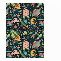 Texture Patterns Aliens Rockets Space Small Garden Flag (two Sides) by Vaneshart