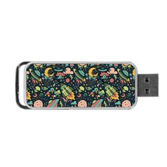 Texture Patterns Aliens Rockets Space Portable Usb Flash (one Side) by Vaneshart