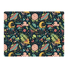 Texture Patterns Aliens Rockets Space Double Sided Flano Blanket (mini)  by Vaneshart