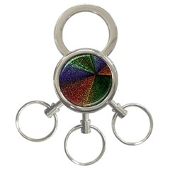 Abstract Colorful Pieces Mosaics 3-ring Key Chain by Vaneshart