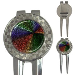 Abstract Colorful Pieces Mosaics 3-in-1 Golf Divots