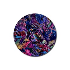 Multicolored Abstract Painting Rubber Round Coaster (4 Pack)  by Vaneshart