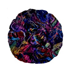 Multicolored Abstract Painting Standard 15  Premium Flano Round Cushions by Vaneshart