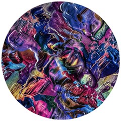 Multicolored Abstract Painting Wooden Puzzle Round by Vaneshart