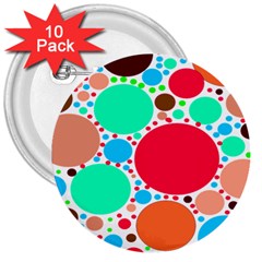 Dots 3  Buttons (10 Pack)  by impacteesstreetweareight