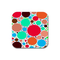 Dots Rubber Square Coaster (4 Pack)  by impacteesstreetweareight