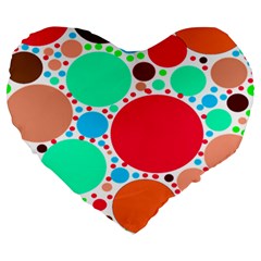 Dots Large 19  Premium Heart Shape Cushions by impacteesstreetweareight