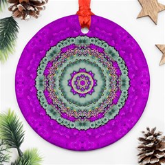 Festive Freedom Star On The Sky For Our Earth Ornament (round) by pepitasart