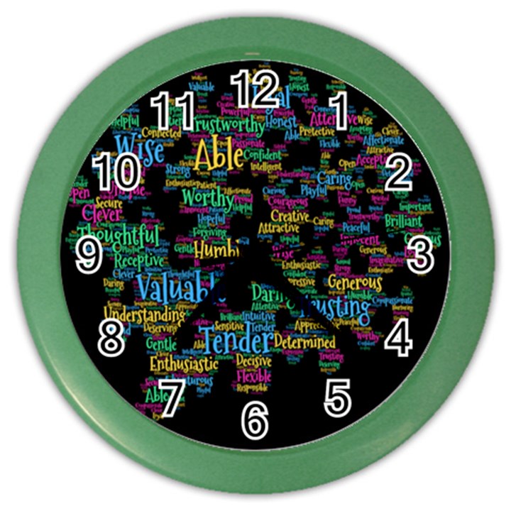 Affirmations Color Wall Clock