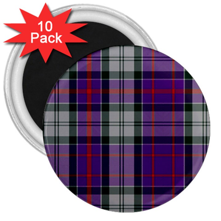 Culloden Dress Tartan 3  Magnets (10 pack) 