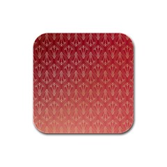 Red Gold Art Decor Rubber Square Coaster (4 Pack)  by HermanTelo