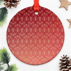 Red Gold Art Decor Round Ornament (two Sides)