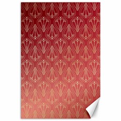 Red Gold Art Decor Canvas 12  X 18 