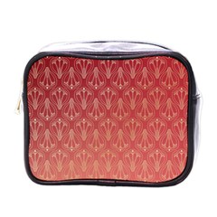 Red Gold Art Decor Mini Toiletries Bag (one Side)