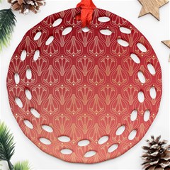 Red Gold Art Decor Ornament (round Filigree)