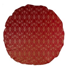 Red Gold Art Decor Large 18  Premium Round Cushions