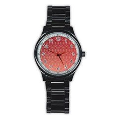 Red Gold Art Decor Stainless Steel Round Watch