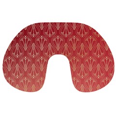 Red Gold Art Decor Travel Neck Pillow by HermanTelo