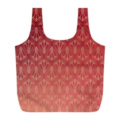 Red Gold Art Decor Full Print Recycle Bag (l) by HermanTelo